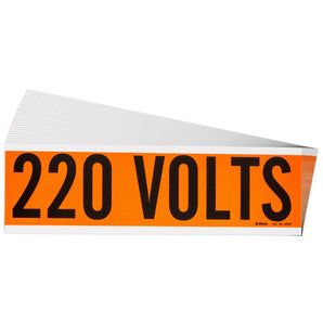 152318 - Etiquetas de voltaje y conductos de 220 Volts, naranja, paquete con 25 etiquetas