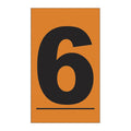 Etiqueta adhesiva 5 x 3 cm naranja "6" (50 piezas) | EA536N | Icoptiks