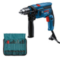 Taladro percutor atornillador 750W + set de 18 brocas | Bosch | 06012B80G3