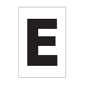 Etiqueta adhesiva 1 x 1.5" blanca "E" (50 piezas) | EA115EW | Icoptiks