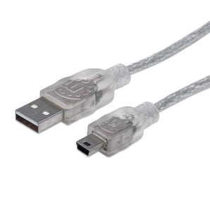 333412 - Cable USB V2.0 A-macho/Mini-B-M plata 1.8 m