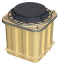 Registro prefabricado manhole split 4 x 4 x 4', tapa de fundición dúctil | Polymerico | MH444S
