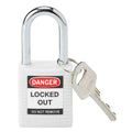 Candado de nylon blanco arco de acero 1.5" | Brady | 143123