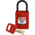 Candados de nylon compacto "SafeKey" rojo arco de plástico 1" | Brady | CPTRED25PLKD