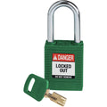 Candados de nylon "SafeKey" verde arco de acero 1.5" | Brady | NYLGRN38STKD