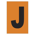 Etiqueta adhesiva 1 x 1.5" naranja "J" (50 piezas) | EA115JN | Icoptiks