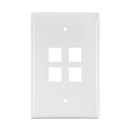 Placa pared (faceplate) 4 puertos blanca | Leviton | 410914WN