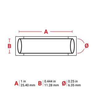 M62501342WT - Manga termocontráctil blanca de 0.25" x 1" para impresoras M6 M7