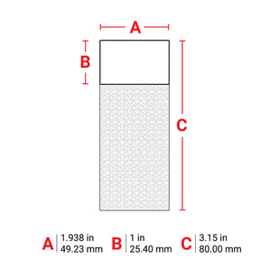 M766427 - Etiqueta autolaminable blanca de 3.15 x 1.938" para impresoras M7