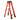 C301704N - Escalera tipo tijera 3 peldaños naranja (carga 225 kg)