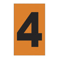 Etiqueta adhesiva 5 x 3 cm naranja "4" (50 piezas) | EA534N | Icoptiks