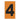 Etiqueta adhesiva 5 x 3 cm naranja "4" (50 piezas) | EA534N | Icoptiks