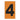 Etiqueta adhesiva 5 x 3 cm naranja "4" (50 piezas) | Icoptiks | EA534N