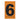 Etiqueta adhesiva 5 x 3 cm naranja "6" (50 piezas) | EA536N | Icoptiks