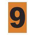 Etiqueta adhesiva 5 x 3 cm naranja "9" (50 piezas) | EA539N | Icoptiks