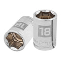 Dado corto 18 mm, 6 puntas, cuadro 1/2" | Truper | D1218M