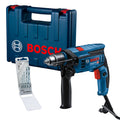 Taladro percutor atornillador 750W + maletín de transporte y set de 5 brocas | Bosch | 06012B80G2