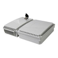 Caja distribución exterior con llave 3 puertos, cargada con 16 acopladores SCA y 1 splitter 1x8 | Icoptiks | CDEX16/16SCA11X8