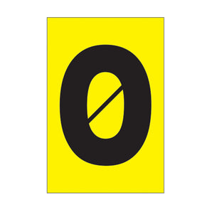 EA1150A - Etiqueta adhesiva 1 x 1.5" amarilla "0" (50 piezas)