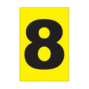 EA1158A - Etiqueta adhesiva 1 x 1.5" amarilla "8" (50 piezas)