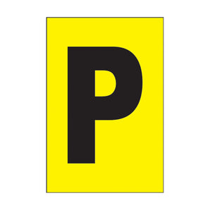 EA115PA - Etiqueta adhesiva 1 x 1.5" amarilla "P" (50 piezas)