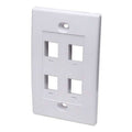 Placa pared (faceplate) 4 puertos blanca | Intellinet | 163316