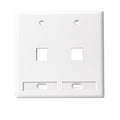 Placa pared (faceplate) doble 2 puertos blanca | Leviton | 420802WP