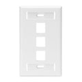 Placa pared (faceplate) 3 puertos blanca | Leviton | 420803WS