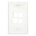 Placa pared (faceplate) 4 puertos blanca | Leviton | 420804WS