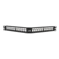 Panel de parcheo angulado vacío de 24 puertos | Leviton | 49256H24