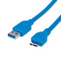 Cable USB V3.0 A-macho/Micro B de alta velocidad macho azul 2 m | Manhattan | 325424