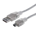 Cable USB V2.0 A-macho/Mini-B-M plata 1.8 m | Manhattan | 333412