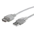 Cable USB V2.0 extensión A-hembra/A-macho plata 4.5 m | Manhattan | 340502