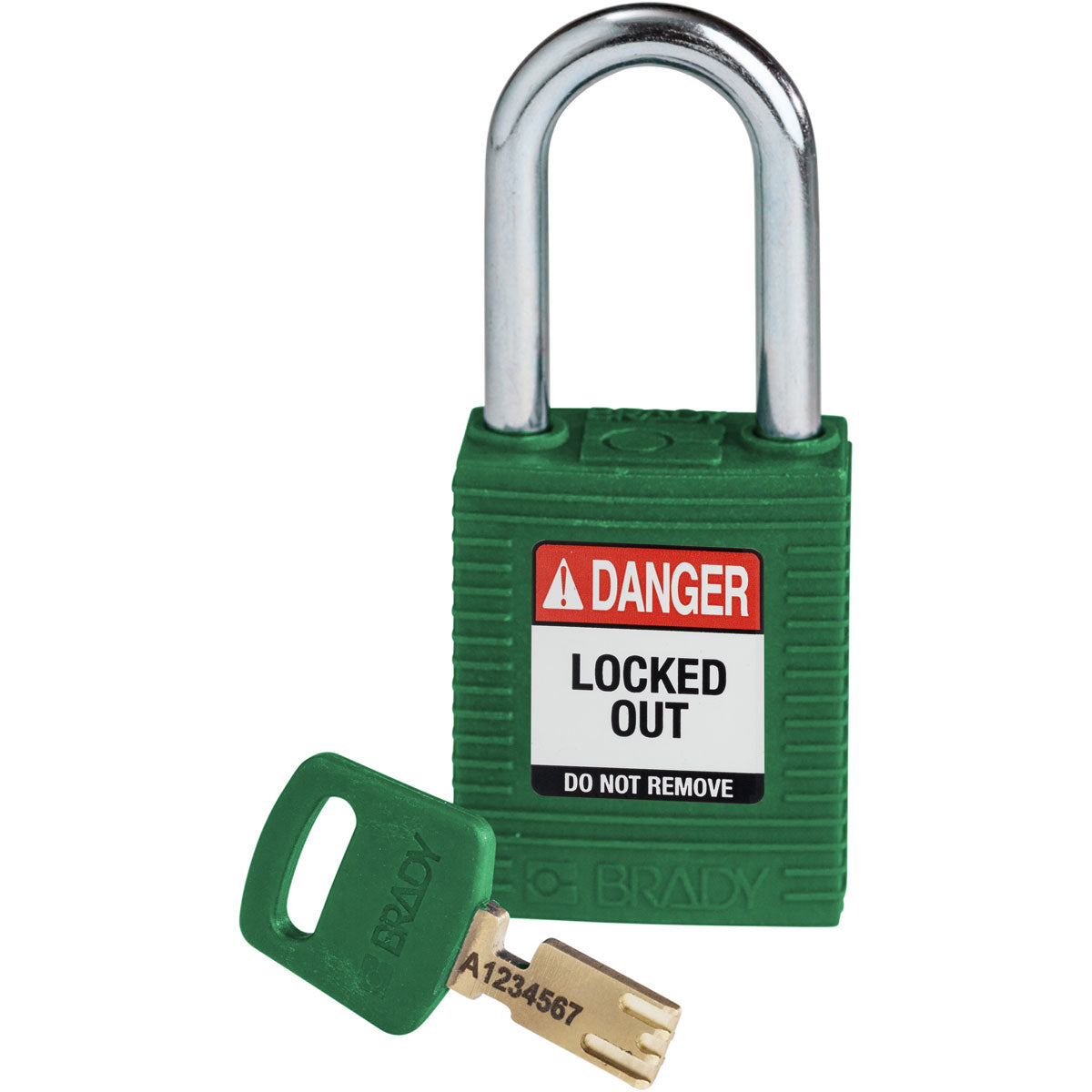 Candado De Nailon Safekey - Tamaño 38x84x19mm, Color Verde, Para Bloqueos De Seguridad
