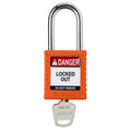 Candado de nylon naranja arco de acero 1.5" | Brady | SDPLORG38STKD
