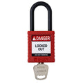 Candado de nylon rojo arco de plástico 1.5" | Brady | SDPLRED38PLKD