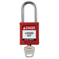 Candado de nylon rojo arco de acero 1.5" | Brady | SDPLRED38STKD