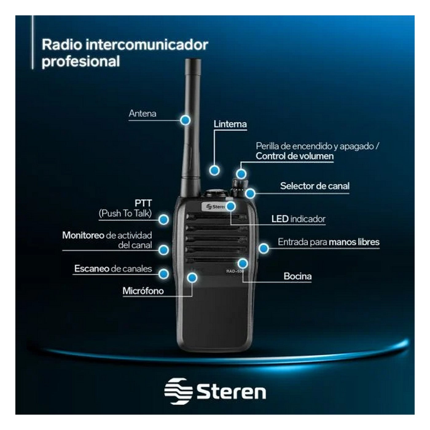 Radio Incom Radio intercomunicador 7 km Steren RAD-530 | Mayoreo Latam – INCOM SHOP