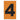 Etiqueta adhesiva 1 x 1.5" naranja "4" (50 piezas) | EA1154N | Icoptiks